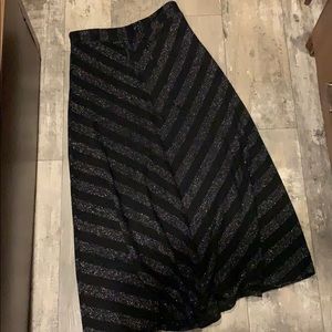 Black and Silver A-line maxi skirt